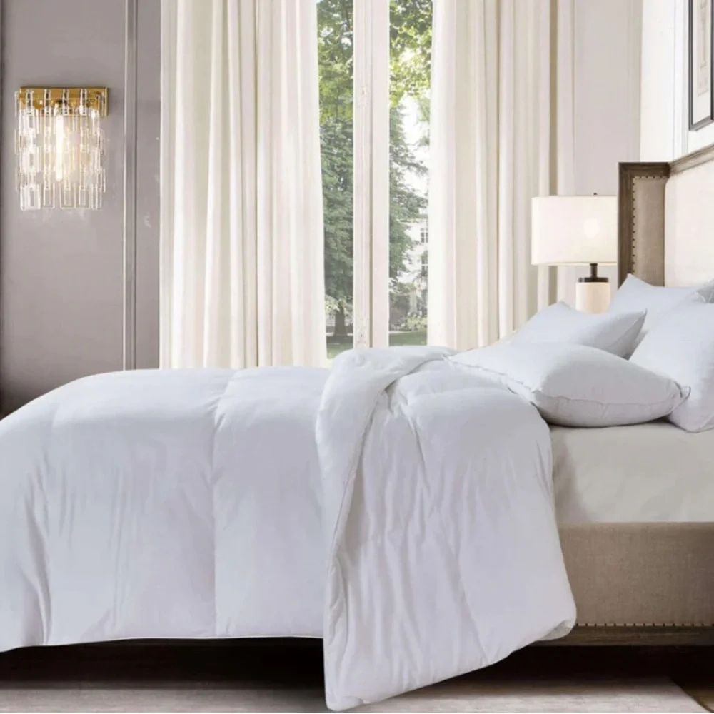 All Season Down Alternative Microfiber White Comforter new king size